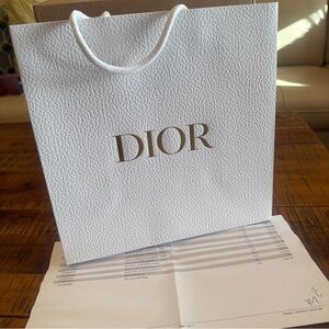 Dior White and gold texture luxury packaging Shopping/ gift Bag